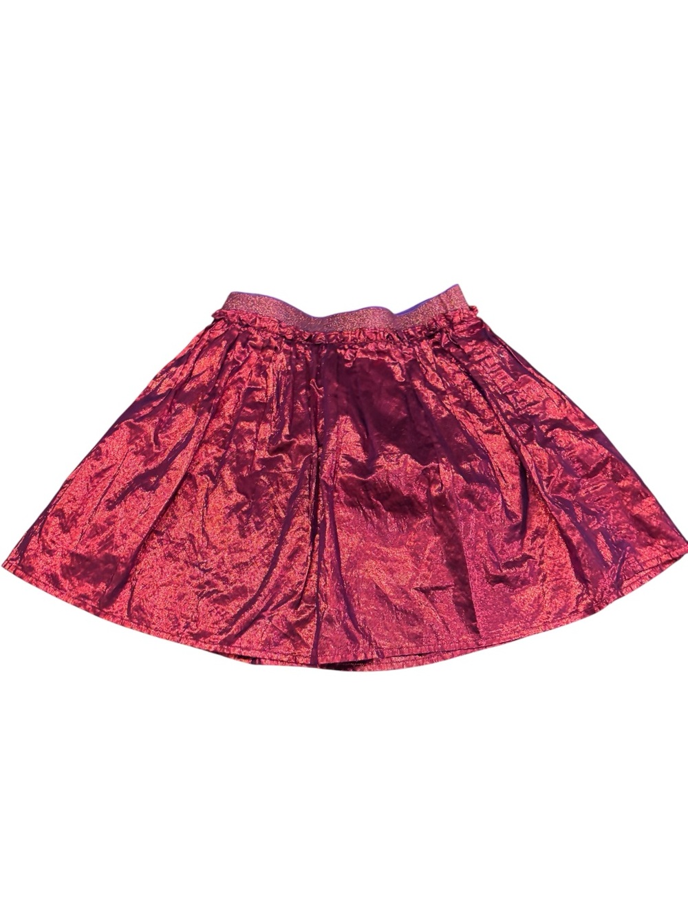Mini Boden Red Metallic skirt, size 8-9Y